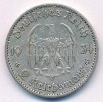 Német Harmadik Birodalom 1934F 2M Ag "Náci hatalom 1. évfordulója 1933. márc. 21. - Garnisonkir...