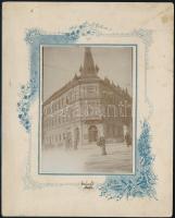 cca 1900 Bp. Margit körút - Horvát utca, fotó kartonlapra ragasztva, 11,5x8,5 cm