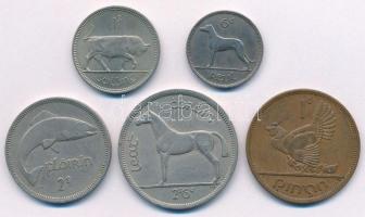 Írország 1935-1964. 1p-1/2C (5xklf) T:2,2- Ireland 1935-1964. 1 Penny - 1/2 Crown (5xdiff) C:XF,VF