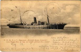 1902 C-ie Russe Nav. a vap. Le vapeur Grand Duc Alexis / Russian steamship Grand Duke Alexei (EB)