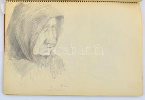 Z. Gách jelzéssel: Vázlatok, vegyes technika, papír, összefűzve, 29×19 cm