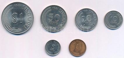 Szingapúr 1981. 5c-1$ (5xklf) + 1982. 1c T:1-,2 Singapore 1981. 5 Cents - 1 Dollar (5xdiff) + 1982. 1 Cent C:AU,XF
