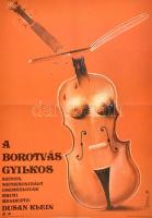 1985 Tóth Laca (1957-): A borotvás gyilkos, csehszlovák film plakát, hajtásnyommal, 81x56,5 cm