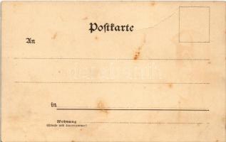 Herzlichsten Glückwunsch zum neuen Jahre! / New Year greeting, romantic couple on the beach. Louis G...