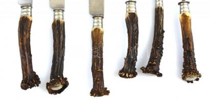 Agancsnyelű villák és kések, 3+3 db