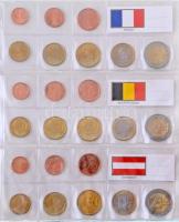 Vegyes 2002-2004. 12 különféle euró sor, NUMIS Leuchtturm éremberakóba rendezve T:1,1-  Mixed 2002-2004. 12 different Euro sets, organized in NUMIS Leuchtturm binder C:UNC,AU