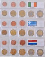 Vegyes 2002-2004. 12 különféle euró sor, "NUMIS" Leuchtturm éremberakóba rendezve T:1,1- 
...