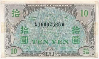 Japán/nemzetközi megszállás 1946. 10Y A T:III restaurált Japan/Allied Military Currency 1946. 10 Yen A C:F restores Krause 70.