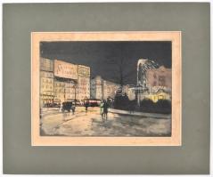 cca 1930 E Camiux jelzéssel: Párizsi utcakép. Rézkarc, papír, jelzett, 15,5 x 25 cm