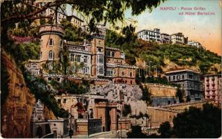 Napoli, Naples; Parco Grifeo ed Hotel Bertolini / park, hotel (tears)
