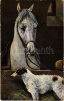 1905 Horse with dog. S. Hildesheimer & Co. No. 5262. s: A. Müller