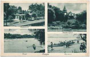 1938 Alsógöd (Göd), vasútállomás, strand, Huzella nyaraló, Kis strand