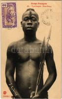 Haut-Congo, Type Bangala / native warrior, African folklore, Bennszülött harcos. Afrikai folklór.