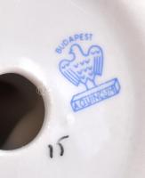 Aquincumi porcelán fésülködő akt, kézzel festett, jelzett, hibátlan, m: 23 cm