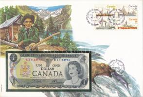 Kanada 1973. 1$ felbélyegzett borítékban, bélyegzéssel T:I Canada 1973. 1$ Dollars in envelope with stamp and cancellation C:UNC