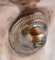 Alpakka pezsgősvödör. Sérült. m: 26 cm, d: 21 cm