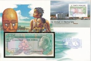 Sao Tomé és Príncipe 1989. 100D borítékban, alkalmi bélyeggel és bélyegzéssel T:I  Sao Tomé and Príncipe 1989. 100 Dobras in envelope with stamps and cancellations C:UNC