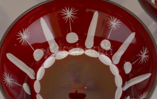 Kristály pohár készlet üveggel, 6+4+1 db, Hibátlan