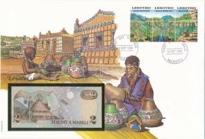 Lesotó 1989. 2M felbélyegzett borítékban, bélyegzéssel T:I Lesotho 1989. 2 Maloti in envelope with stamp and cancellation C:UNC