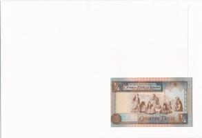 Kuvait 1968. 1/4D borítékban, alkalmi bélyeggel és bélyegzéssel T:I 
Kuwait 1968. 1/4 Dinar in enve...