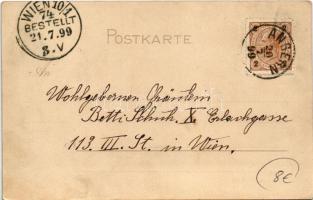 1899 Budapest VI. M. kir. Opera. Világosság felé tartandó lap / Gegen das Licht zu halten / Kunstans...