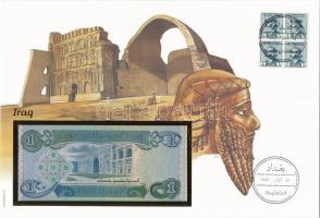 Irak 1980. 1D borítékban, alkalmi bélyeggel és bélyegzéssel T:I Iraq 1980. 1 Dinar in envelope with stamps and cancellations C:UNC