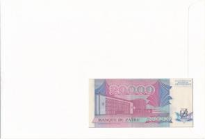 Zaire 1991. 20.000Z felbélyegzett borítékban, bélyegzéssel T:I Zaire 1991. 20.000 Zaires in envelope...