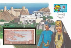 Omán 1992. 100B, felbélyegzett borítékban, bélyegzéssel T:I Oman 1992. 100 Baisa in envelope with stamp and cancellation C:UNC