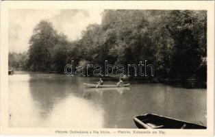 Pöstyén, Piestany; Csónakázás a Vág folyón / Kahnpartie am Waag / Váh riverside, rowing boat