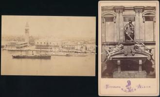 cca 1860 Firenzében és Velencében készült 2 db vintage fotó, 10,5x16,2 cm