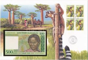 Madagaszkár 1994. 500Fr felbélyegzett borítékban, bélyegzéssel T:1  Madagascar 1994. 500 Francs in envelope with stamp and cancellation C:UNC