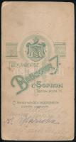 cca 1910 Sopron, Brückner J. fényképészeti műtermében készült, keményhátú, vintage fotó, 14,8x7,7 cm