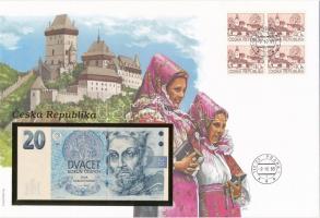 Csehország 1994. 20K felbélyegzett borítékban, bélyegzéssel T:I  Czech Republic 1994. 20 Korun in envelope with stamp and cancellation C:UNC