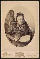 cca 1878 Budapest, Koller Károly (1838-1889) tanár, császári és királyi udvari fényképész műtermében készült keményhátú vintage fotó, 17x11,2 cm