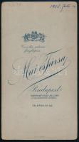 1908 Budapest, Mai és Társa fényképészeti műtermében készült, datált, keményhátú, vintage fotó, ez v...