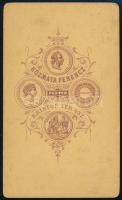 cca 1864 Pest, Kozmata Ferencz (1864-1902) császári és királyi udvari fényképész műtermében készült,...