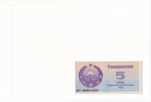Üzbegisztán 1992. 5S felbélyegzett borítékban, bélyegzéssel T:I 
Uzbekistan 1992. 5 Sum in envelope...