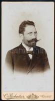 cca 1890 Eszék, Ottokar Rechnitzer fényképész műtermében készült, keményhátú vintage fotó, 20,2x10,8 cm