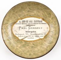 1885 országos kiállításon nyert díj Paál Gergely bútorgyára Bp. Vi. Szondy utca. Üveges tálka. Sérült d: 10 cm