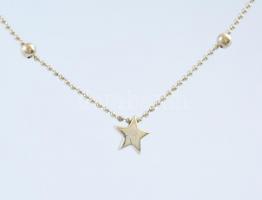 Ezüst(Ag) golyós nyaklánc, csillag függővel, jelzett, h: 42 cm, nettó: 4,6 g