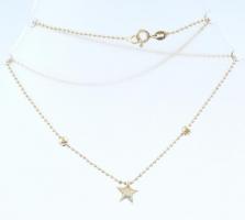 Ezüst(Ag) golyós nyaklánc, csillag függővel, jelzett, h: 42 cm, nettó: 4,6 g