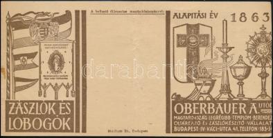 cca 1930 Oberbauer zászlók és lobogók gyártója reklámos befizetési utalvány