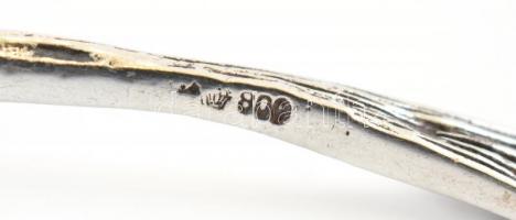 Ezüst(Ag) rózsás áttört süteményes lapát, jelzett, h: 17,5 cm, nettó: 31,9 g