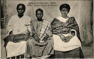 Dakar, lányok, Afrikai folklór, Dakar, Jeunes Filles / girls, African folklore