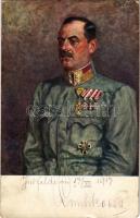 1917 WWI Austro-Hungarian K.u.K. military art postcard + K.u.K. Infanterieregiment Freiherr von Bolfras Nr. 84 (EK)