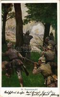 1915 Im Argonnenwald / WWI German military art postcard