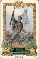 Wiener Landsturm / WWI Austro-Hungarian K.u.K. military art postcard, charity fund s: Franzenhofer (kopott sarkak / worn corners)