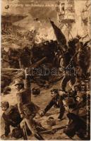 Erstürmung von Schabatz am 14. August 1914 / Szabács ostroma augusztus 14-én / WWI Austro-Hungarian K.u.K. military art postcard, Siege of Sabac (Serbia)