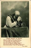 Unser Kaiser im Gebet, Franz Josef / Franz Joseph I of Austria, praying. Wiener Rotophot Nr. 58. (EK)