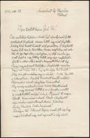 1933 Mendlik Oszkár (1871-1963) festőművész autográf levele Gerő Ödön művészeti írónak, melyben Balló Ede festőművész Mendlik édesatyjáról készült festményéről küldött képekről ír. Másfél beírt oldal.